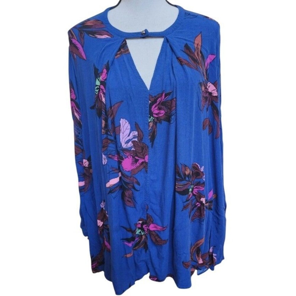 Free People Oversized Blouse Size Large Long Sleeve Boho